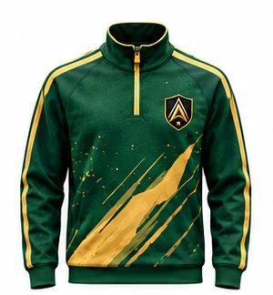 Vista previa aprobada de la sudadera con cierre corto de Apex SC para aficionados