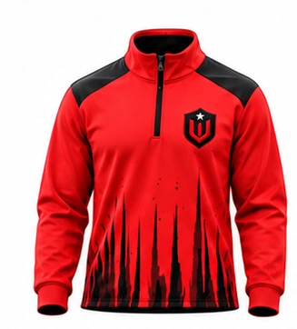 Vista previa de la sudadera con cierre corto de United SC, prenda para aficionados aprobada