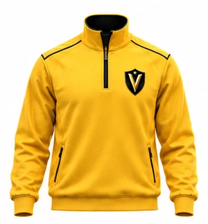 Vista previa de la sudadera con cierre corto de Valor SC, prenda para aficionados aprobada